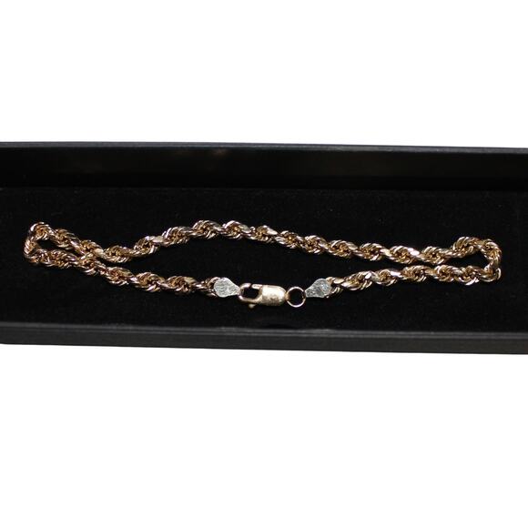 14k Solid Gold Bracelet 585 Gold Rope Bracelet 7.5 in length 5mm width - Picture 3 of 14